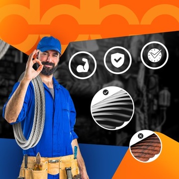 Lina linka stalowa 6mm splot 6x7 ocynk ocynkowana 5m gospodarcza metalowa