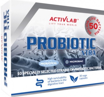 ACTIVLAB PROBIOTIC XTRA ZAPARCIA PROBIOTYKI 10 SZCZEPÓW BAKTERII 50 mld CFU