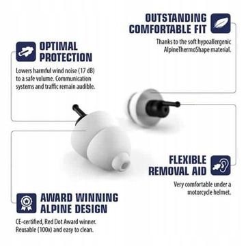 Беруши/затычки для ушей ALPINE MotoSafe Pro