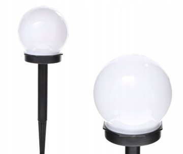 OGRODOWA LAMPA SOLARNA KULA 10CM CZUJNIK ZMIERZCHU 2 DIODY