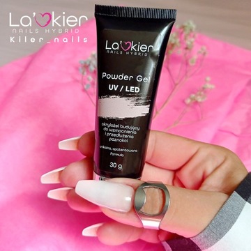Акриловый гель для ногтей Powder Gel POLY Lacquer 30мл белые ногти