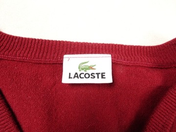 Lacoste Sweter V neck Wełna Pure New Wool XL 7