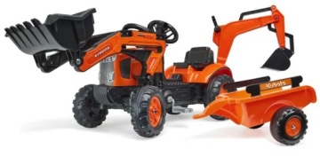Екскаватор-навантажувач Kubota з навантажувачем фронтальним і причепом