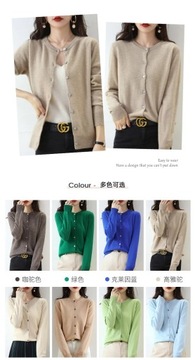 Women's Cardigan Autumn Cashmere Sweater Woman O-n