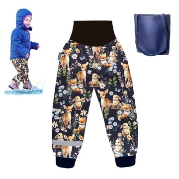 SPODNIE PRZECIWDESZCZOWE softshell, hello rain, zwierzątka, sarenka r.92