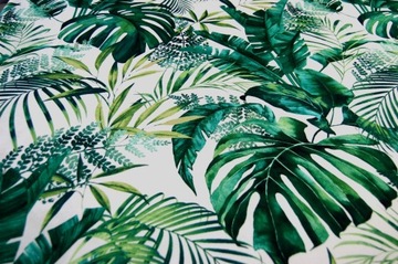 Tkanina zasłona oxford LIŚĆ PALMY MONSTERA 0,5m