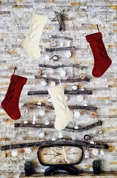 4шт Рождественские длинные вязаные носки