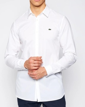 2 KOSZULA LACOSTE PREMIUM SLIM FIT BIAŁA ROZ 40 - M