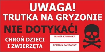 NAKLEJKA informacyjna karmik DERATYZACYJNY TRUTKĘ