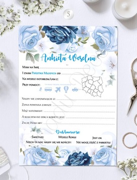 Свадебная анкета, свадебные анкеты, А5, 4 шт.