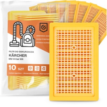 10 x Filtr Pro Vysavač Kärcher MV 4 Car Kit Vzduchové sací filtry Em-w
