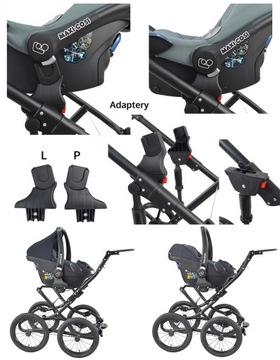 КЛАССИЧЕСКАЯ ДЕТСКАЯ КОЛЯСКА 2В1 РЕТРО КОЖА + адаптеры Maxi Cosi Cybex