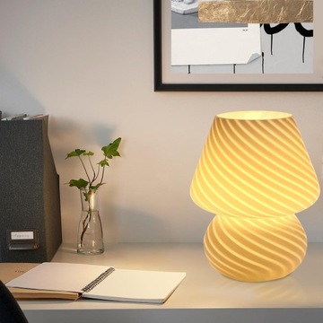 Półprzezroczysta lampa stołowa w kształcie grzybka w stylu włoskim