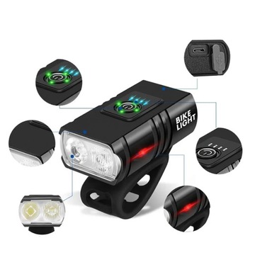 МОЩНЫЙ СВЕТОДИОДНЫЙ ВЕЛОСИПЕДНЫЙ ФОНАРЬ ЗАДНИЙ ПЕРЕДНИЙ ВЕЛОСИПЕДНЫЙ ФОНАРЬ НА РУЛЕ USB 800лм