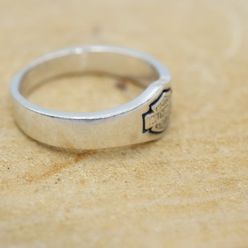 Серебряный мужской перстень с печаткой - Harley-Davidson