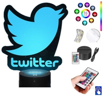 Lampka na biurko Twitter 16kolorów LED PLEXIDO