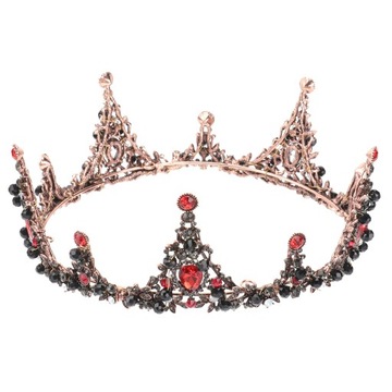 Barokowa tiara ślubna z czarną koroną