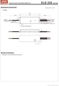 БЛОК ПИТАНИЯ MEAN WELL XLG-320-V-A 320 Вт, 12 В или 24 В