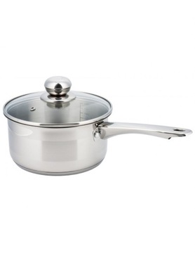 MAŁY RONDELEK Z POKRYWKĄ GARNEK RONDEL 2 L ZE STALI NIERDZEWNEJ 18 CM