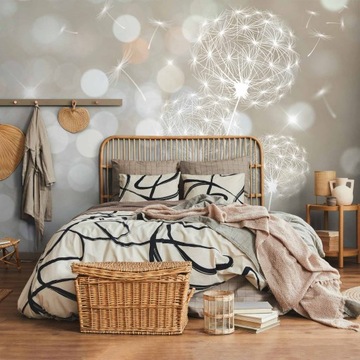 ФОТОобои БОККЕ ОДУВАНКИ БЕЖЕВЫЕ ПРИРОДА НАСТЕННЫЕ ОБОИ ДЛЯ СПАЛЬНИ 400х280