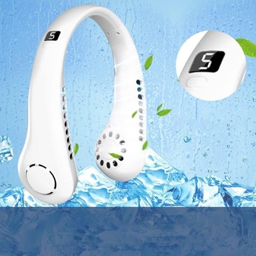 БЕЗЛОПАСНЫЙ ВЕНТИЛЯТОР ШЕЙНЫЙ USB-ВЕНТИЛЯТОР 3000 мАч, 5 СКОРОСТЕЙ