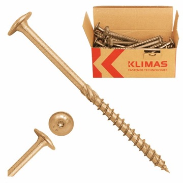 WKRĘTY CIESIELSKIE DO DREWNA 8x120 TALERZOWE TORX 50szt WKCP-08120 KLIMAS