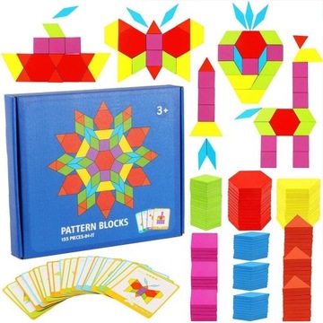 UKŁADANKA DREWNIANA puzzle tangram MONTESSORI x155