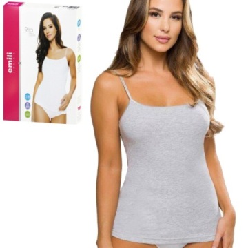 EMILI koszulka ramiączko bawełna RITA melanż 3XL