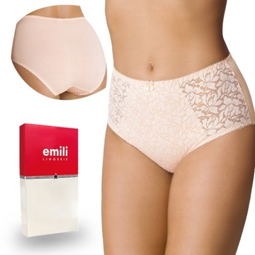 EMILI Norma Кружевные трусики из хлопка бежевого цвета L