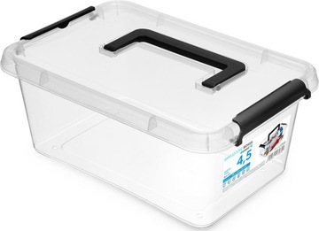 MOXOM - Pojemnik plastikowy - Pudełko + pokrywka - organizer - 4,5 L