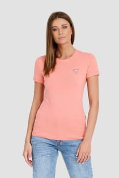 GUESS Koralowy t-shirt Mini Triangle Tee L