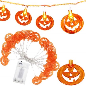 GIRLANDA LAMPKI DYNIE ŚWIECĄCE 20 LED WISZĄCE DEKORACJA UPIORNA HALLOWEEN