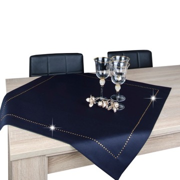 Serweta dekoracyjna GLAMOUR 80x80 granatowy + złoto