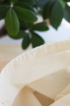 Хлопковая сумка цвета экрю 25х30 см 145 г