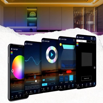 Светодиодная лента RGB 5050 Bluetooth длиной 15 м НАБОР ПРИМЕНЕНИЯ