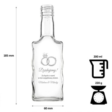 10x МАЛЕНЬКИЕ БАБЛЫ ДЛЯ БИМБЕРНЫХ СОКОВ LIQUOR HOME WINE TREATMENT Wave 200ML ГРАВИРОВКА