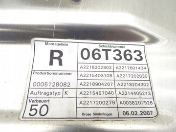 MECHANIZMUS OKNO PRAVÝ PŘEDNÍ MERCEDES W221 A2217200279