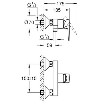 КОМПЛЕКТ GROHE: душевая штанга + ДУШЕВАЯ ОБЛИЦОВКА