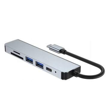 6w1 Hub adapter USB-C HDMI 4K SD MacBook Air Pro