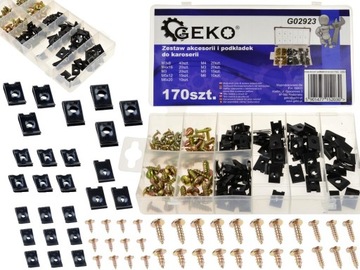 ZESTAW PODKŁADEK I WKRĘTÓW DO KAROSERII 170 SZT