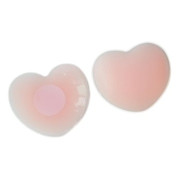 Dámsky silikónový návlek na prsia bezšvový pohodlný ružový v tvare srdca