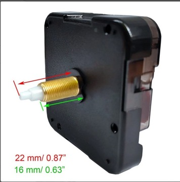 Часовой механизм Young Town с струящейся резьбой, 16 мм.