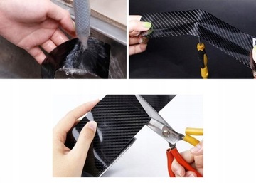 Защитная карбоновая лента на пороги для стоек автомобиля, 5 см х 3 метра