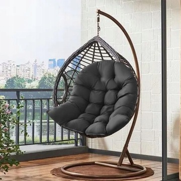 Подвесное кресло-качалка из плетеного ротанга