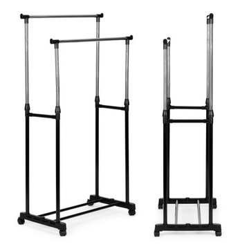 Вешалка для одежды в стиле лофт, шкаф на колесах, регулируемая полка