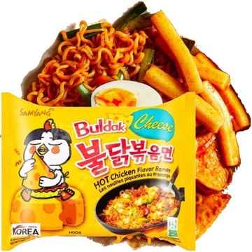 Koreański Błyskawiczny Makaron Instant Ramen Hot Kurczak Ser 140g SAMYANG