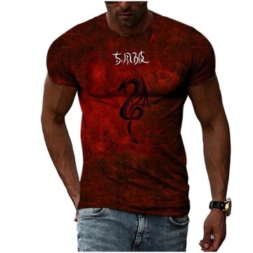 MODNY T-SHIRT MĘSKI KOSZULKA 3D Z NADRUKIEM WZORY, L