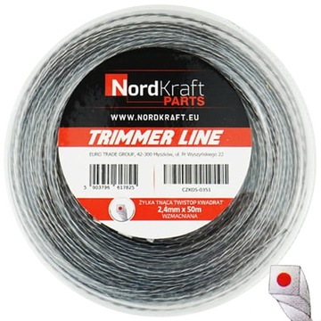 ŻYŁKA TNĄCA KOSY 2.4mm 50m Z RDZENIEM WZMACNIANA