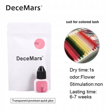 DeceMars 5ml Eyelash Glue 1-2 S Black Lashes