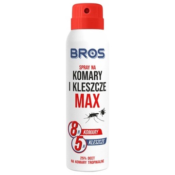 Spray na komary i kleszcze BROS MAX preparat w aerozolu 25% DEET 90ml
